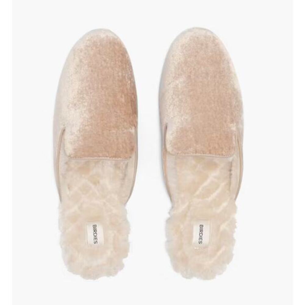 Birdies 5 pink velvet Faux Fur Mule
